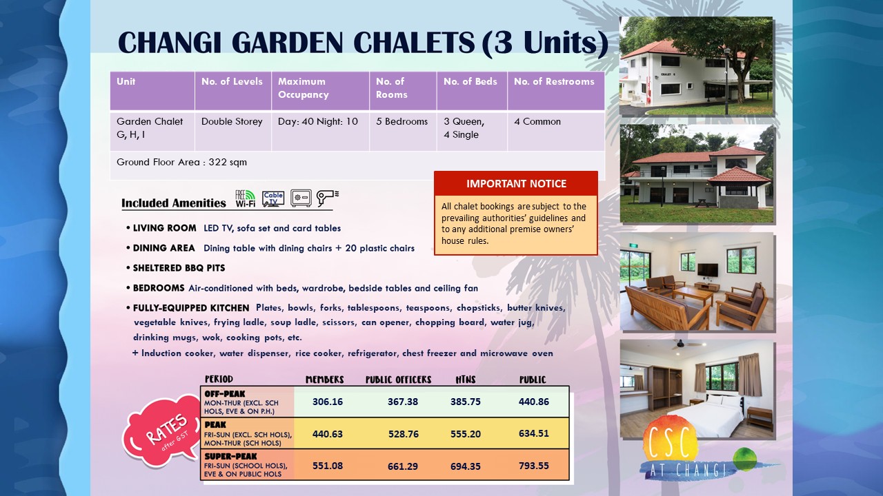 CSC @ Changi II Garden Chalet: 最适合大派对, 过夜 10 人, 白天 40 人