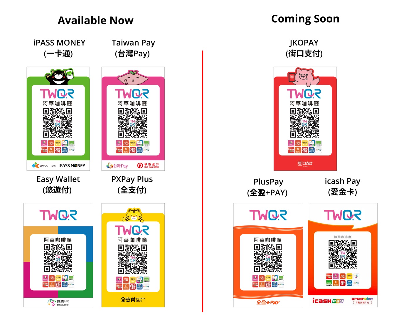 PayLah! 现在可扫与即将支持的 TWQR 码