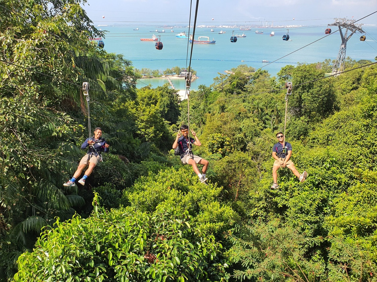 MegaZip at Mega Adventure: S$59/person (450m flight to Siloso Beach)