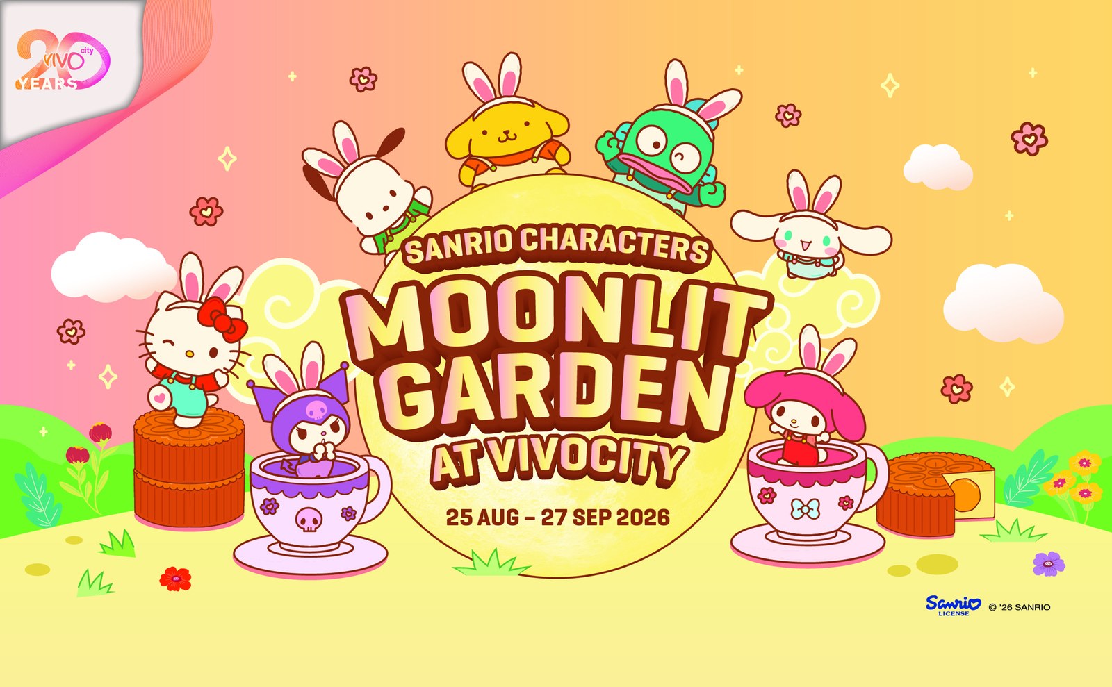 Sanrio Characters Moonlit Garden at VivoCity: six themed zones on the Sky Park, and the freebies need receipts
