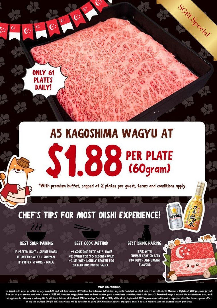 Suki-Ya — A5 Kagoshima Wagyu at $1.88++ a Plate (With Its Premium Hotpot Buffet)