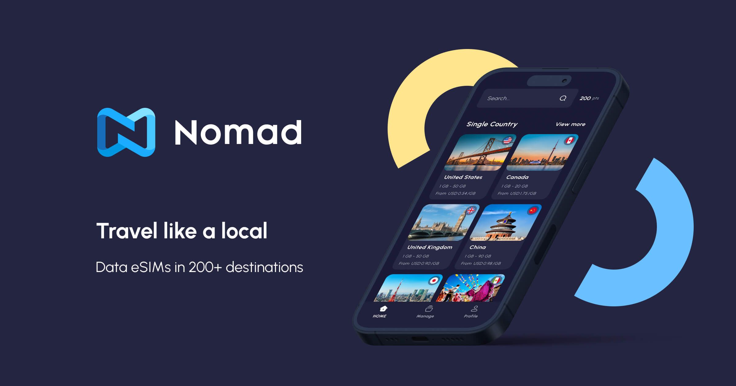 Nomad: 最便宜的旅行 eSIM,新用户还送 1GB