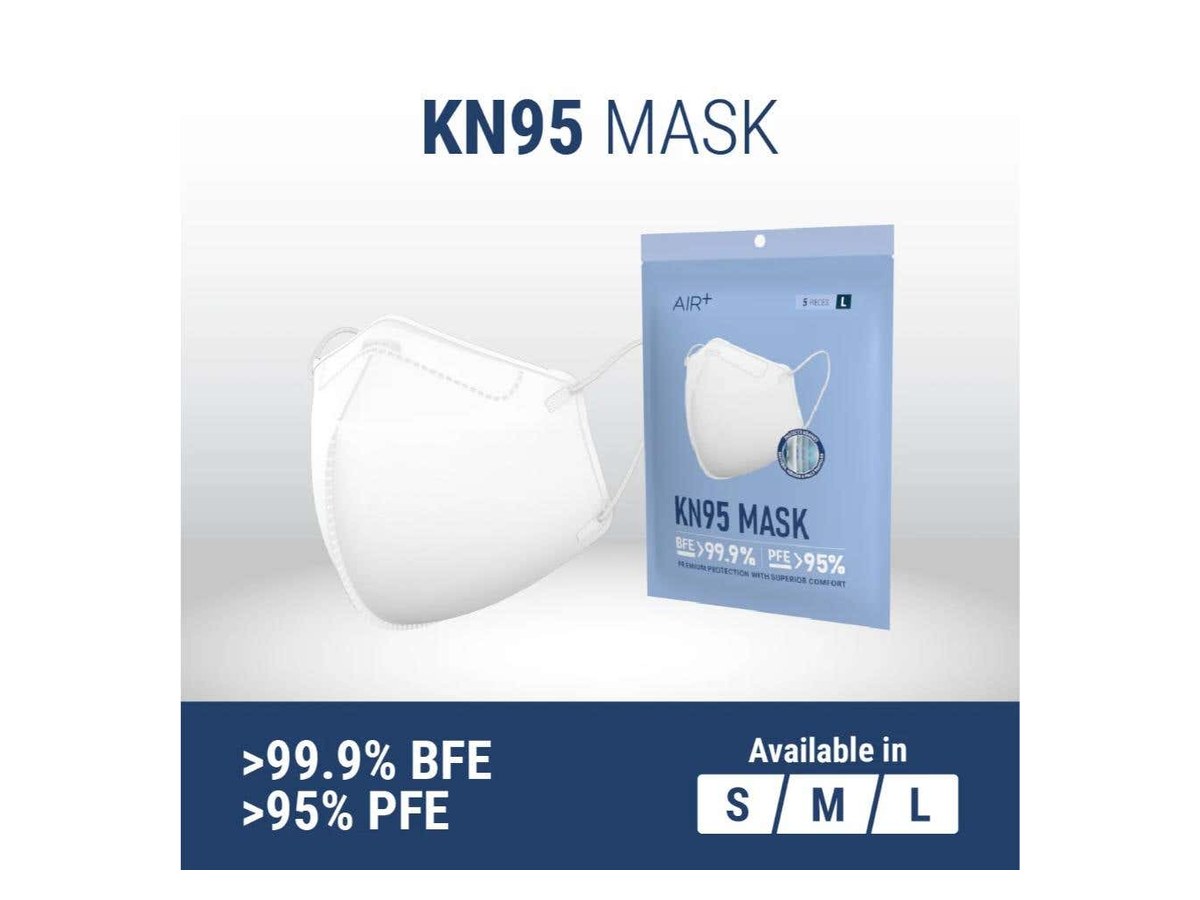 Watsons: Air+ KN95 at $5.85 for 5, every size in stock